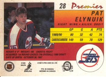 1990-91 O-Pee-Chee Premier #28 Pat Elynuik Back