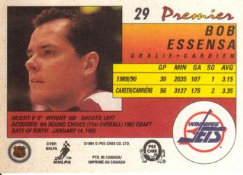 1990-91 O-Pee-Chee Premier #29 Bob Essensa Back