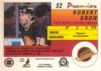 1990-91 O-Pee-Chee Premier #52 Robert Kron Back