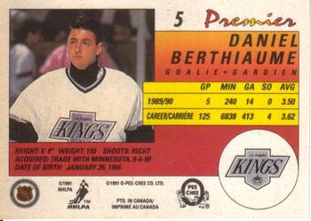 1990-91 O-Pee-Chee Premier #5 Daniel Berthiaume Back