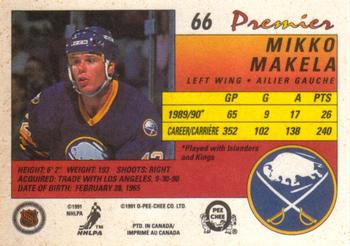 1990-91 O-Pee-Chee Premier #66 Mikko Makela Back