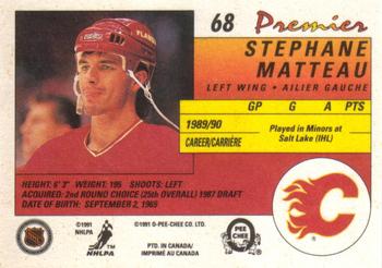 1990-91 O-Pee-Chee Premier #68 Stephane Matteau Back