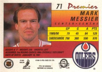 1990-91 O-Pee-Chee Premier #71 Mark Messier Back