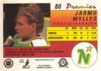 1990-91 O-Pee-Chee Premier #80 Jarmo Myllys Back