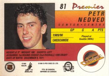 1990-91 O-Pee-Chee Premier #81 Petr Nedved Back