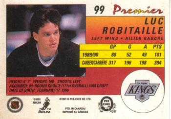 1990-91 O-Pee-Chee Premier #99 Luc Robitaille Back