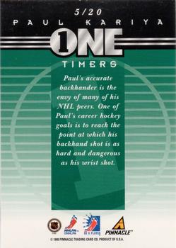 1997-98 Pinnacle Be a Player - One Timers #5 Paul Kariya Back