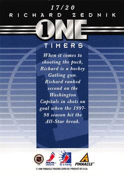 1997-98 Pinnacle Be a Player - One Timers #17 Richard Zednik Back