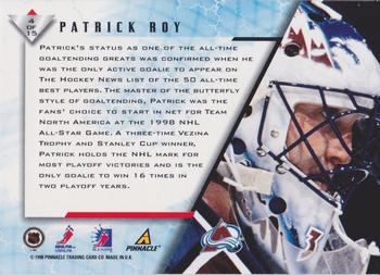1997-98 Pinnacle Be a Player - Stacking the Pads #4 Patrick Roy Back
