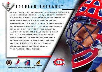 1997-98 Pinnacle Be a Player - Stacking the Pads #9 Jocelyn Thibault Back
