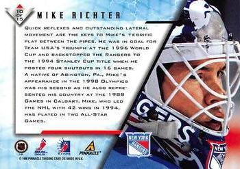 1997-98 Pinnacle Be a Player - Stacking the Pads #10 Mike Richter Back