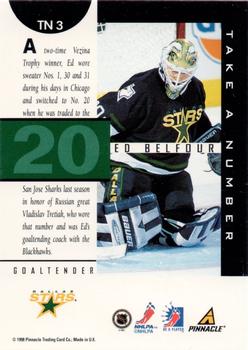 1997-98 Pinnacle Be a Player - Take a Number #TN3 Ed Belfour Back