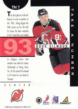 1997-98 Pinnacle Be a Player - Take a Number #TN7 Doug Gilmour Back