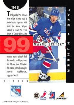 1997-98 Pinnacle Be a Player - Take a Number #TN8 Wayne Gretzky Back