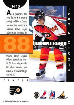 1997-98 Pinnacle Be a Player - Take a Number #TN10 Eric Lindros Back