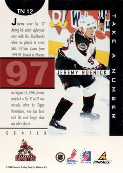 1997-98 Pinnacle Be a Player - Take a Number #TN12 Jeremy Roenick Back