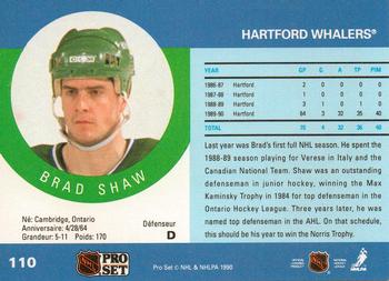 1990-91 Pro Set #110 Brad Shaw Back