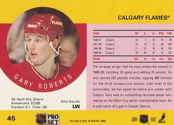 1990-91 Pro Set #45 Gary Roberts Back