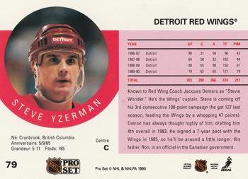 1990-91 Pro Set #79 Steve Yzerman Back