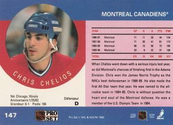 1990-91 Pro Set #147 Chris Chelios Back