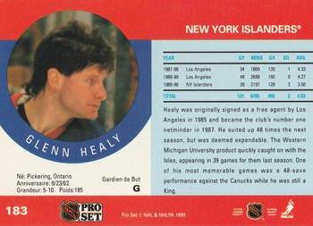 1990-91 Pro Set #183 Glenn Healy Back