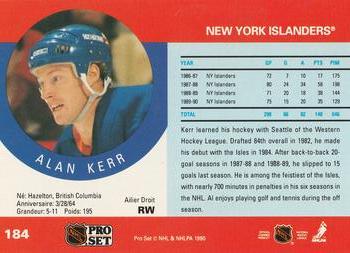 1990-91 Pro Set #184 Alan Kerr Back