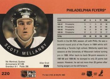 1990-91 Pro Set #220 Scott Mellanby Back