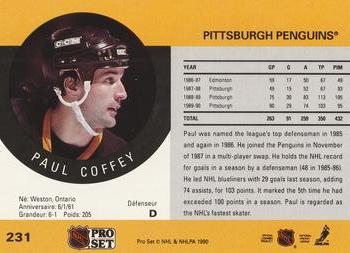 1990-91 Pro Set #231 Paul Coffey Back