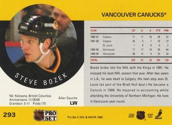 1990-91 Pro Set #293 Steve Bozek Back