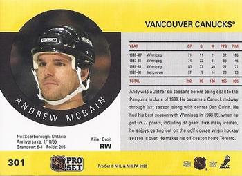 1990-91 Pro Set #301 Andrew McBain Back