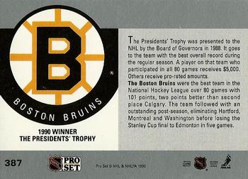 1990-91 Pro Set #387 Presidents' Trophy Back
