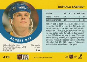 1990-91 Pro Set #419 Robert Ray Back