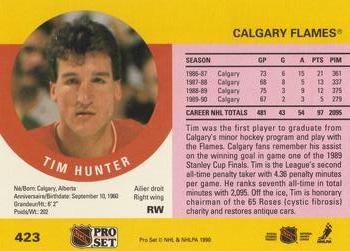 1990-91 Pro Set #423 Tim Hunter Back