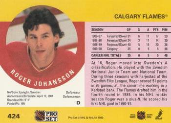 1990-91 Pro Set #424 Roger Johansson Back