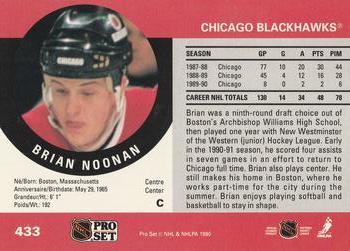 1990-91 Pro Set #433 Brian Noonan Back