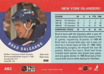 1990-91 Pro Set #482 Brad Dalgarno Back