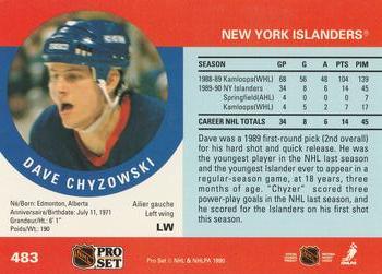 1990-91 Pro Set #483 Dave Chyzowski Back