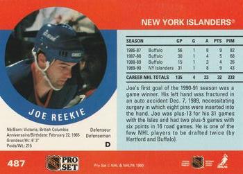 1990-91 Pro Set #487 Joe Reekie Back