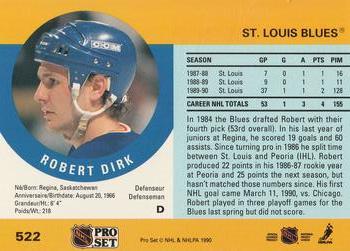 1990-91 Pro Set #522 Robert Dirk Back