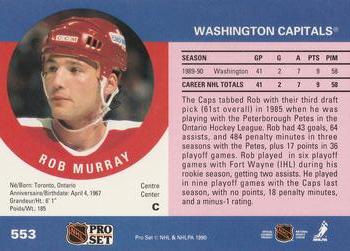 1990-91 Pro Set #553 Rob Murray Back