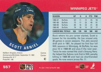 1990-91 Pro Set #557 Scott Arniel Back