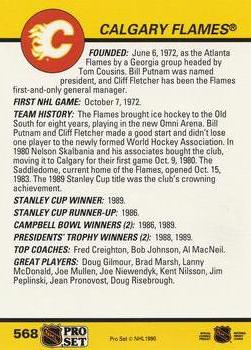 1990-91 Pro Set #568 Calgary Flames Logo Back