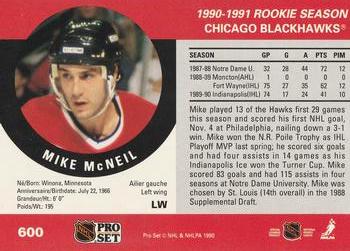 1990-91 Pro Set #600 Mike McNeil Back