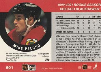 1990-91 Pro Set #601 Mike Peluso Back