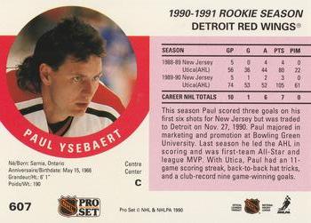1990-91 Pro Set #607 Paul Ysebaert Back