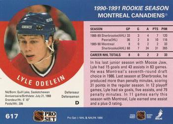1990-91 Pro Set #617 Lyle Odelein Back