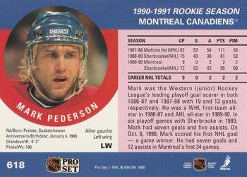 1990-91 Pro Set #618 Mark Pederson Back