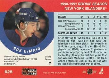 1990-91 Pro Set #625 Rob DiMaio Back