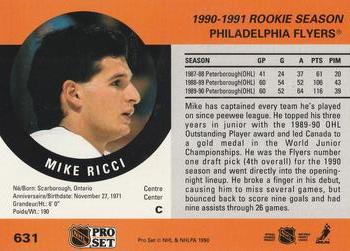 1990-91 Pro Set #631 Mike Ricci Back