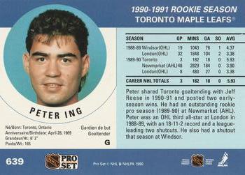 1990-91 Pro Set #639 Peter Ing Back